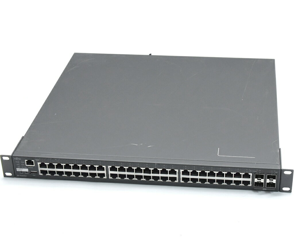 富士通 SR-S348TC1 48ポート 1000BASE-T(うち4ポートSFP共用)搭載 L2スイッチ ファームウェア V14.00 NY0011 設定初期化済 【中古】【20210319】