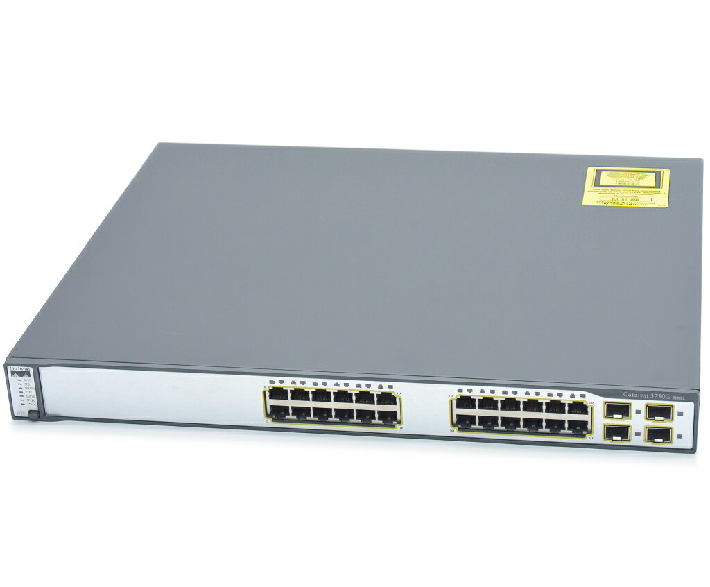 Cisco Catalyst WS-C3750G-24TS-E1U V03 24ポート 1000BASE-T C3750-IPSERVICES-M Ver.12.2(50)SE3 設定初期化済 【中古】【20210325】