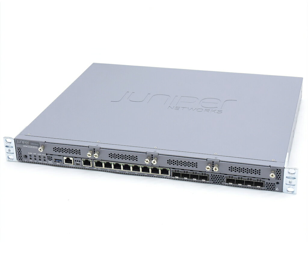 Juniper SRX340 8ポート1000BASE-T 8ポートSFPスロット搭載 JUNOS 15.1X49-D50.3 ラッキングブラケット装着済 設定初期化済 【中古】【20210827】