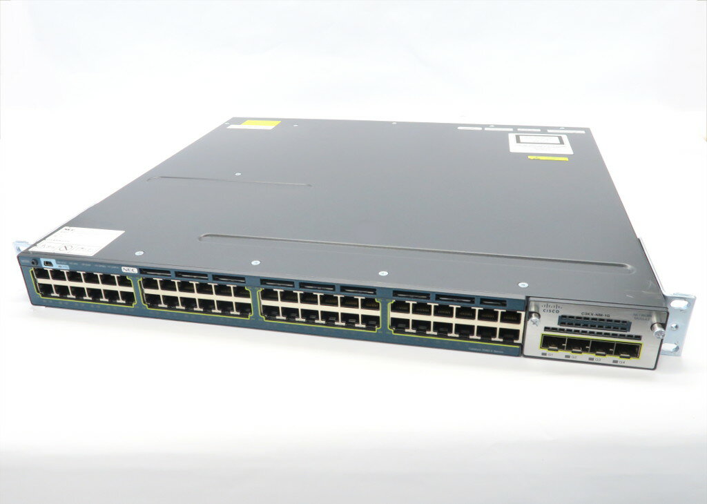 Cisco Catalyst WS-C3560X-48T-E V06 48ポート1000BASE-T C3560E-UNIVERSALK9-M Ver.15.0(2)SE5 IPSERVICESライセンス 設定初期化済 【中古】【20210903】