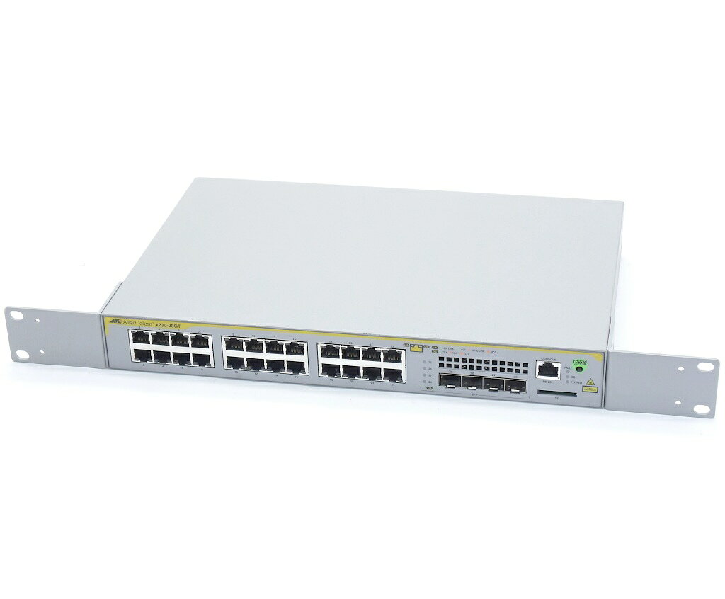 Allied Telesis AT-x230-28GT 24ポート1000BASE-T 4ポートSFPスロット搭載 L2plusスイッチ 設定初期化済 OS 5.4.7-2.3 【中古】【20210929】