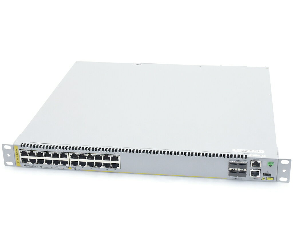 Allied Telesis AT-x930-28GTX 24ポート1000BASE-T アドバンストL3スタッカブルスイッチ ファームウェア x930-5.4.5-0.1.rel 小難 【中古】【20220112】