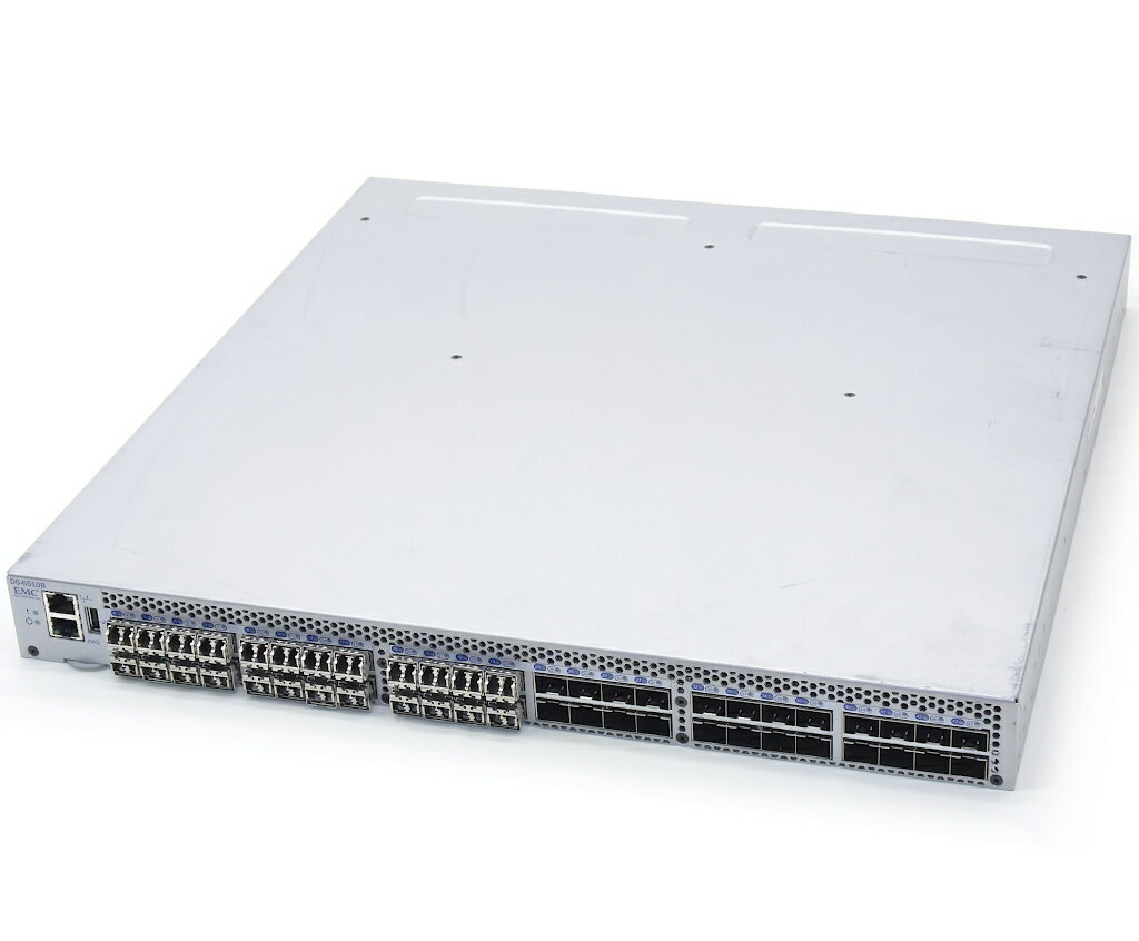 EMC(Brocade OEM) DS-6510B 16GbpsSFP+対応 Fabric OS v8.2.1a 24ポートライセンス 8G SFPモジュール24本装着済 設定パスワード初期化済 【中古】【20220222】