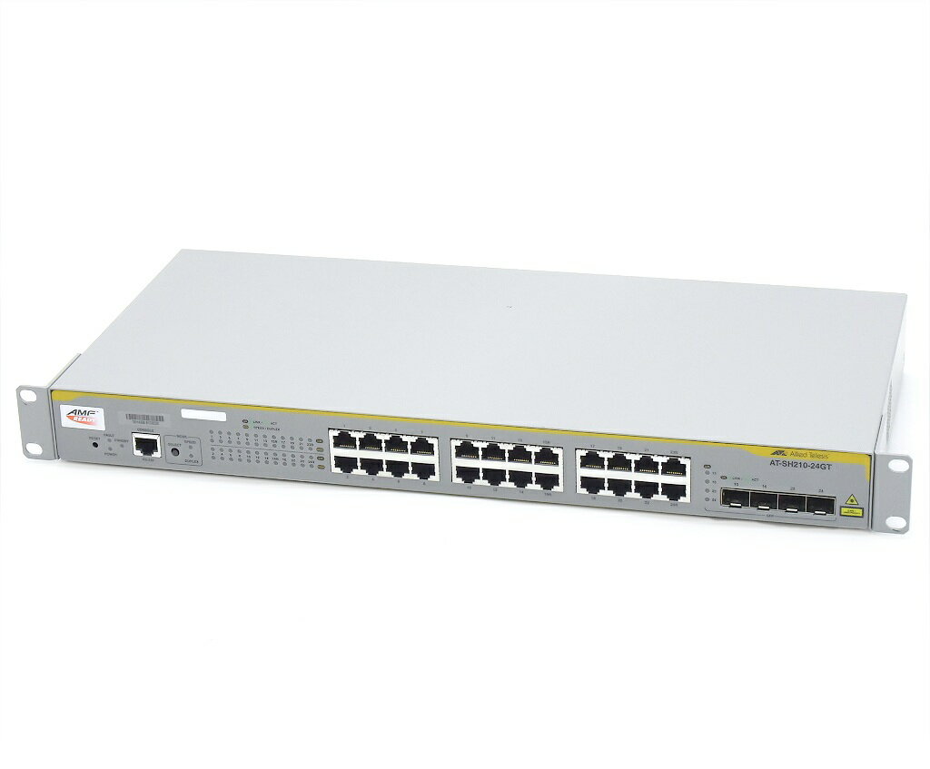 Allied Telesis CentreCOM AT-SH210-24GT 24ポート1000BASE-T(内4ポートSFP共用)搭載L2plusスイッチ SH210-5.4.5-1.3.rel 設定初期化済 【中古】【20220429】