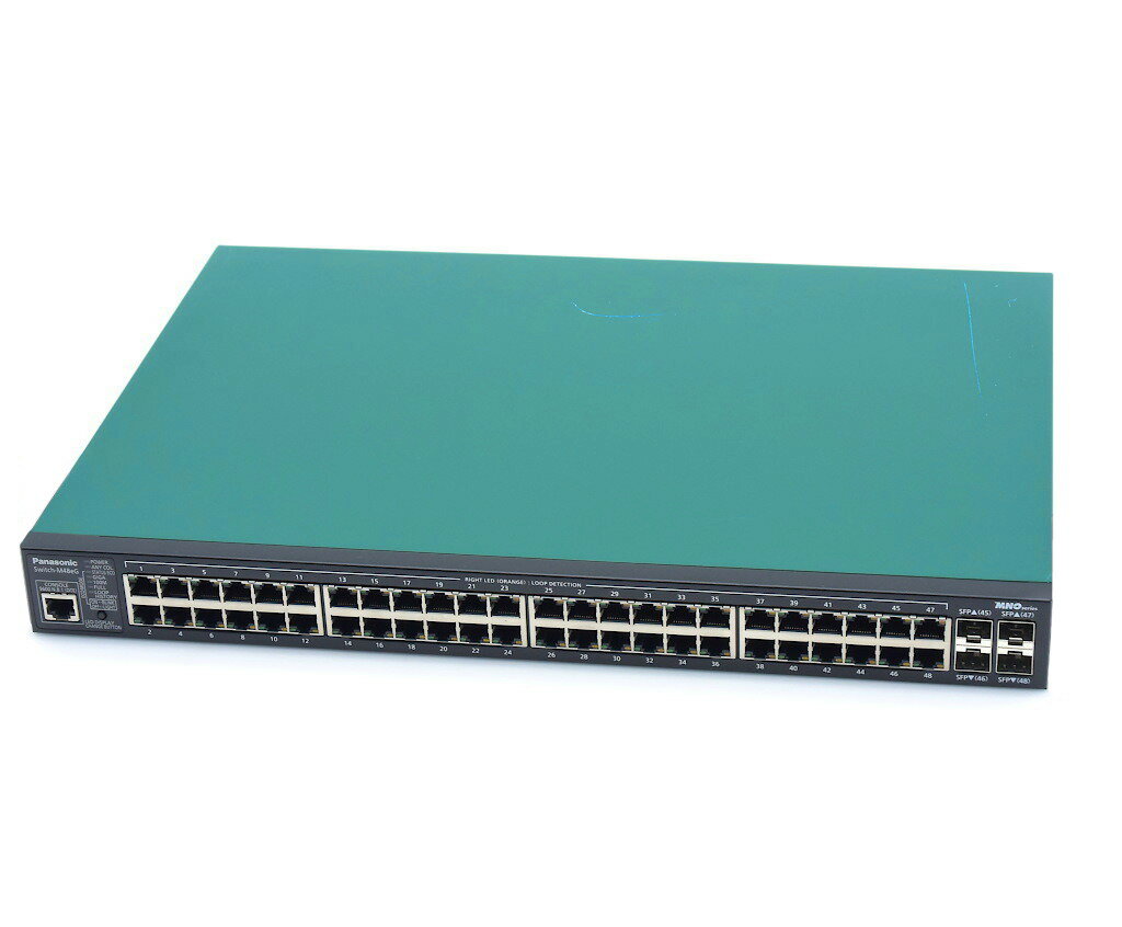 Panasonic Switch-M48eG PN28480K 48ポート1000BASE-T(内4ポートSFP共用)L2インテリジェントスイッチ 設定初期化済 【中古】【20221026】