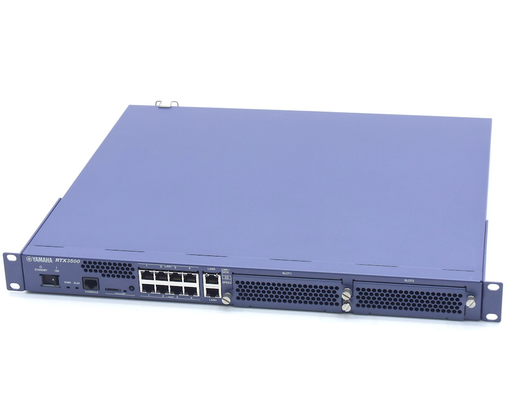 YAMAHA RTX3500 4系統10ポート1000BASE-T搭載VPNルーター Rev.14.00.33 ファームウェアアップデート済 VPN対地数1000 設定初期化済 【中古】【20230603】