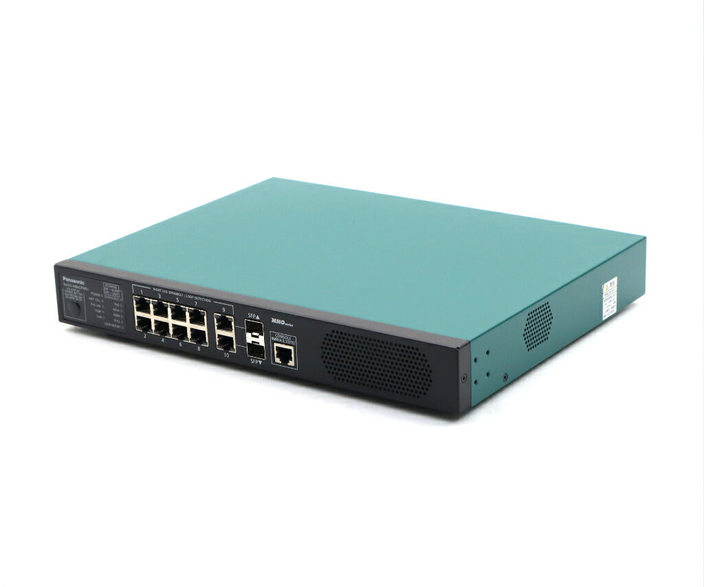 Panasonic Switch-M8eGPWR+ 8ポート1000BASE-T PoE+対応 2ポート1000BASE-T L2スイッチ VLAN等対応 設定初期化済 ゴム足付属 【中古】【20240117】