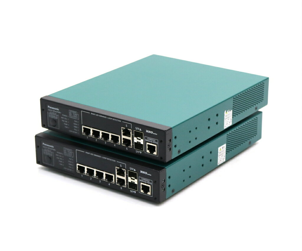 【2台セット】Panasonic Switch-M5eGPWR+ 6ポート1000BASE-T PoE+対応 2ポート1000BASE-T L2スイッチ VLAN等対応 設定初期化済 ゴム足付属 【中古】【20240117】
