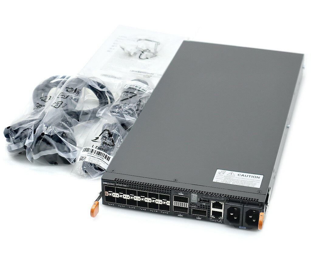 【未使用/新古品】DELL PowerSwitch S4112F-ON 12ポート10GbE SFP+スロット 3ポート100GbE QSFP28スロット搭載 L3スイッチ OS10 冗長電源 【新品】【20231223】