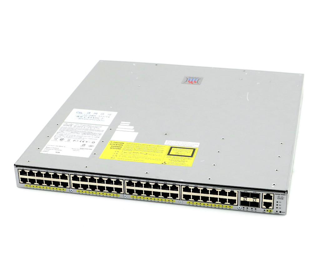 Cisco Catalyst 4948E-F V04 48ポート1000BASE-T 4ポート10GbE SFP+スロット搭載 Version 15.0(2)SG2(cat4500e-IPBASE-M) 冗長電源 【中古】【20240305】