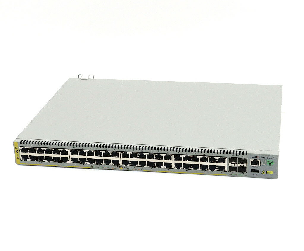 Allied Telesis CentreCOM AT-x510-52GTX 48ポート1000BASE-T 4ポートSFP+(10GbE)スロット L3スイッチ x510-5.4.3-2.5.rel 冗長電源 小難 【中古】【20240222】