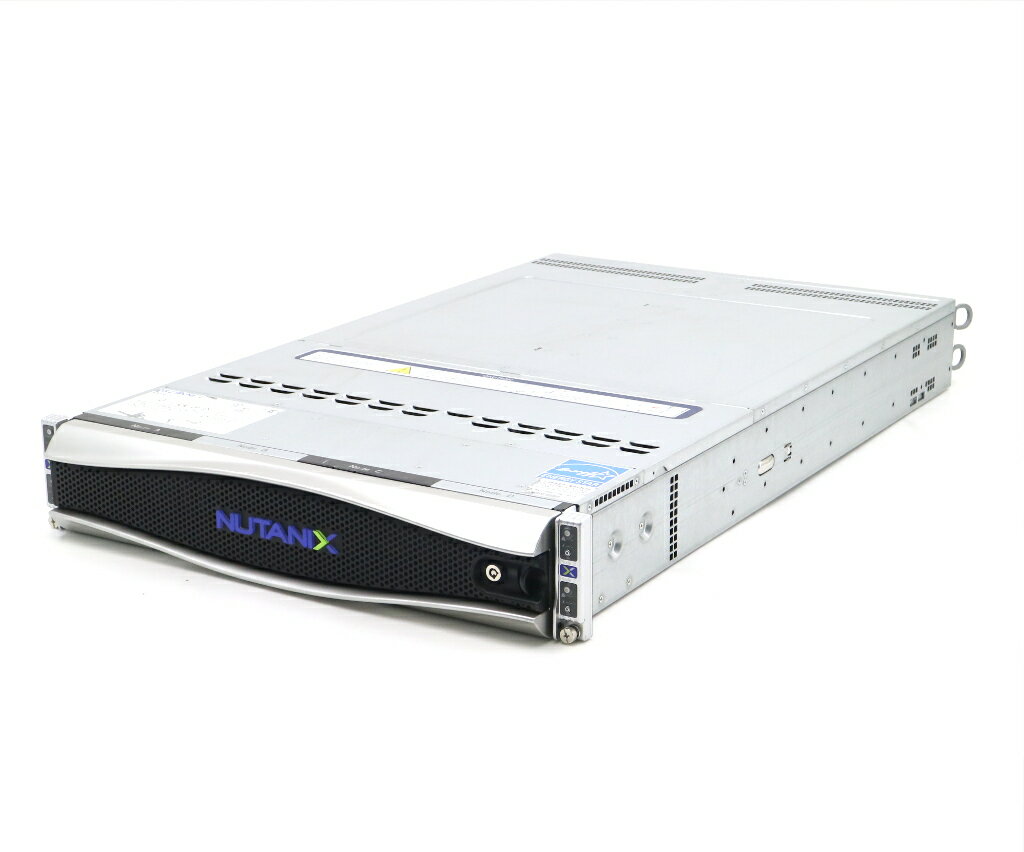 商品情報 No.54c232892メーカーNutanix商品名 型番・型名NX-3260-G6-4114※NX-TDT-4NL3-G6仕様■基本スペック　・CPU：Xeon Silver 4114 2.2GHz(10コア20スレッドCPU2基搭載)　・メモリ：393216MB(32GBx12枚構成)　・ストレージ：なし　・VGA：オンボード　・DRIVE：　・増設：2ポート10GbEカード(PE310G2I50-T)増設状態・動作状況■動作：中古動作品外観■汚れ　・外装汚れ若干有り。■シール痕　・若干あり。■傷　・外装に使用に差し支えない擦り傷がございます。■その他　・中古品のため使用に差し支えない傷、汚れがある場合がございます。　・本体内外装は清掃しておりますが、多少の汚れが残っている可能性がございます。　・筐体全体にキズ、汚れあり附属品■付属品　・フロントマスク■特記欠品　・セキュリティキー欠品対応情報-備考　・空マウンタ24個搭載　・2ノード搭載　・スペックは1ノードあたりの表記となります　・ノードA(BMC IP:192.168.0.120、サブネットマスク:255.255.255.0、ゲートウェイ:0.0.0.0、ユーザー名:ADMIN、パスワード:ADMIN)　・ノードB(BMC IP:192.168.0.121、サブネットマスク:255.255.255.0、ゲートウェイ:0.0.0.0、ユーザー名:ADMIN、パスワード:ADMIN)ご注意　・本商品は店頭等でも販売している為、稀に在庫切れの場合があります。　・その場合、代替品をご提案させていただきます。