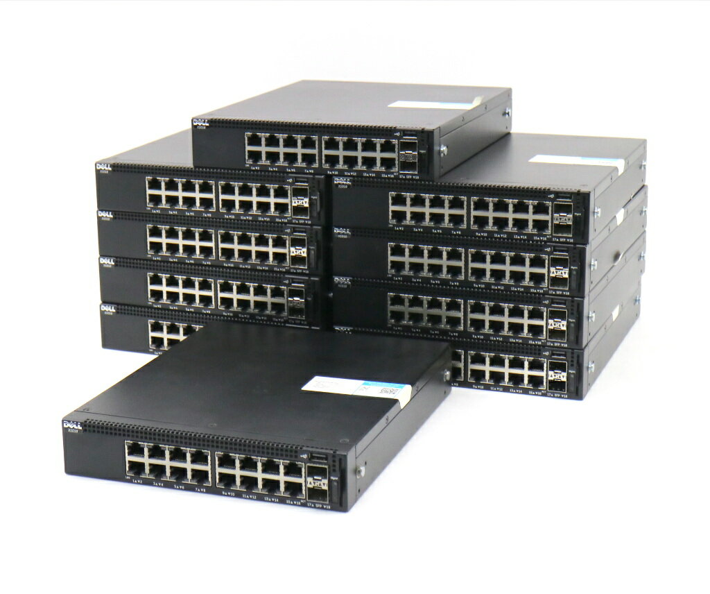 【10台セット】DELL Networking X1018 16ポート1000BASE-T 2ポートSFPスロット搭載L2スイッチ VLAN等対応 Ver.3.0.0.82 設定初期化済 ..