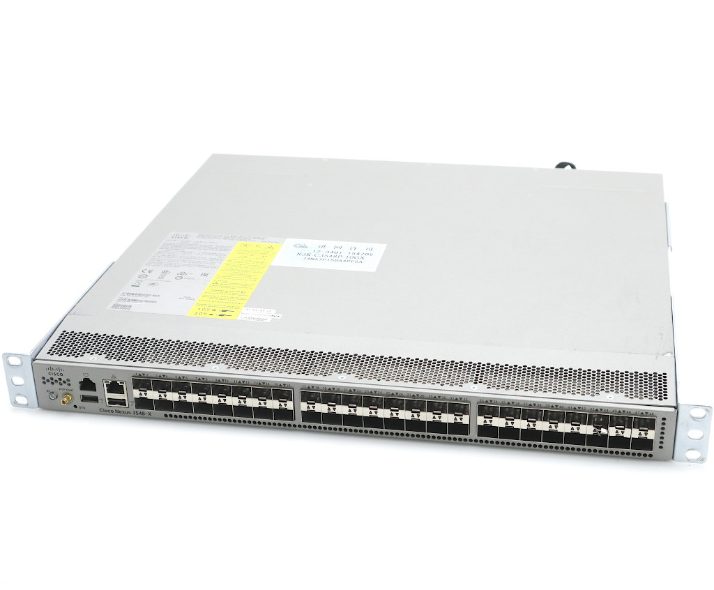 Cisco Nexus 3548 N3K-C3548P-10GX V01 48ポート10GbE SFP+スロット搭載 L2/L3スイッチ L3 Base Servicesパッケージライセンス 難有 【中古】【20240517】