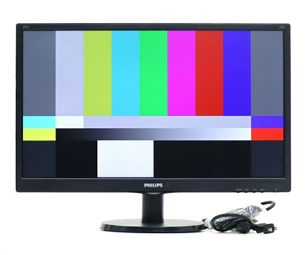 Rakuten - 【並品】PHILIPS 243V5Q 23.6インチ非光沢MVAパネル フルHD 1920x1080ドット HDMI/DVI-D/アナログRGB入力 【中古】【20250724】