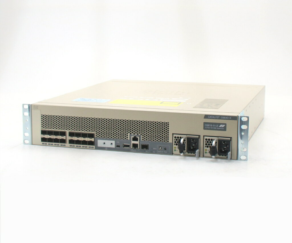 乐天商城 - Cisco Catalyst C6816-X-LE V02 AC*2 16ポートSFP/SFP+スロット c6848x-IPSERVICESK9-M Ver.15.5(1)SY5 冗長電源 設定初期化済 【中古】【20260422】