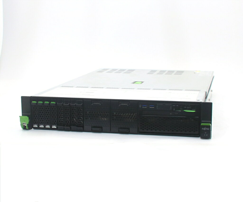 商品情報 No.543268307メーカー富士通商品名 型番・型名PRIMERGY RX2520 M4※PYR2524R2N仕様■基本スペック　・CPU：Xeon Silver 4112 2.6GHz(4コア8スレッドx1基)　・メモリ：32GB(8GBx4枚)　・ストレージ：1.2TBx4台(SAS2.5インチ/12Gbps/RAID5構成)　・RAID：PRAID CP400i(SAS12Gbps対応)　・VGA：オンボード　・DRIVE：DVD-ROM　・COA：Svr 2016 Std　・OS：なし(※別途OSインストールが必要となります)状態・動作状況■動作：中古動作品外観■汚れ　・外装汚れ若干有り。■シール痕　・若干あり。■傷　・外装に使用に差し支えない擦り傷がございます。■その他　・中古品のため使用に差し支えない傷、汚れがある場合がございます。　・本体内外装は清掃しておりますが、多少の汚れが残っている可能性がございます。　・筐体に若干のキズあり附属品■付属品　・なし対応情報-備考　・450W電源1基搭載　・OSライセンスシール貼付されておりますがOS欠品の為簡易OSにて動作確認後HDD消去済み、OSは付属いたしておりませんご注意　・本商品は店頭等でも販売している為、稀に在庫切れの場合があります。　・その場合、代替品をご提案させていただきます。