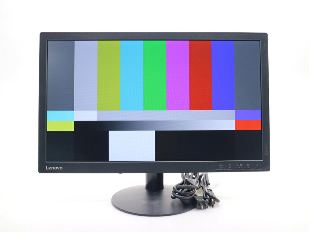 商品情報 No.544267864メーカーLenovo商品名 型番・型名T2224d※61B1JAR1-WW仕様■基本スペック　・モニター：21.5インチ非光沢IPSパネル　・フルHD(1920x1080ドット)表示　・DisplayPort/アナログRGB入力　・スタンド部チルト調整対応　※一部ゴム足等動作に支障のない部材が欠品している場合があります状態・動作状況■動作：中古動作品　・使用時に気になる瑕疵あり、 目立つ使用感あり ※液晶パネル面：使用に支障のない程度のキズあり ※液晶表示：画面中央下部ドット抜けあり外観■汚れ　・外装汚れ若干有り。■シール痕　・若干あり。■傷　・外装に使用に差し支えない擦り傷がございます。■その他　・中古品のため使用に差し支えない傷、汚れがある場合がございます。　・本体内外装は清掃しておりますが、多少の汚れが残っている可能性がございます。　・筐体に若干のキズあり附属品■付属品　・電源ケーブル　・DisplayPortケーブル対応情報-備考-ご注意　・本商品は店頭等でも販売している為、稀に在庫切れの場合があります。　・その場合、代替品をご提案させていただきます。