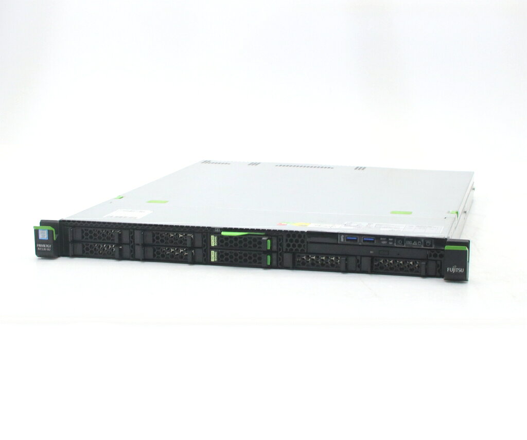 商品情報 No.544269490メーカー富士通商品名 型番・型名PRIMERGY RX1330 M2※PYR1332R2M仕様■基本スペック　・CPU：Xeon E3-1220 v5 3GHz(4コア4スレッド)　・メモリ：8GB(4GBx2枚)　・ストレージ：300GBx2台(SAS2.5インチ/12Gbps/RAID1構成)　・RAID：PRAID CP400i(SAS12Gbps対応)　・VGA：オンボード　・DRIVE：DVD-ROM　・AC：2基実装　・COA：Svr 2012 R2 Std　・OS：なし(※別途OSインストールが必要となります)状態・動作状況■動作：中古動作品外観■汚れ　・外装汚れ若干有り。■シール痕　・若干あり。■傷　・外装に使用に差し支えない擦り傷がございます。■その他　・中古品のため使用に差し支えない傷、汚れがある場合がございます。　・本体内外装は清掃しておりますが、多少の汚れが残っている可能性がございます。　・筐体に若干のキズあり附属品■付属品　・なし対応情報-備考　・450W電源2基搭載　・OSライセンスシール貼付されておりますがOS欠品の為簡易OSにて動作確認後HDD消去済み、OSは付属いたしておりませんご注意　・本商品は店頭等でも販売している為、稀に在庫切れの場合があります。　・その場合、代替品をご提案させていただきます。