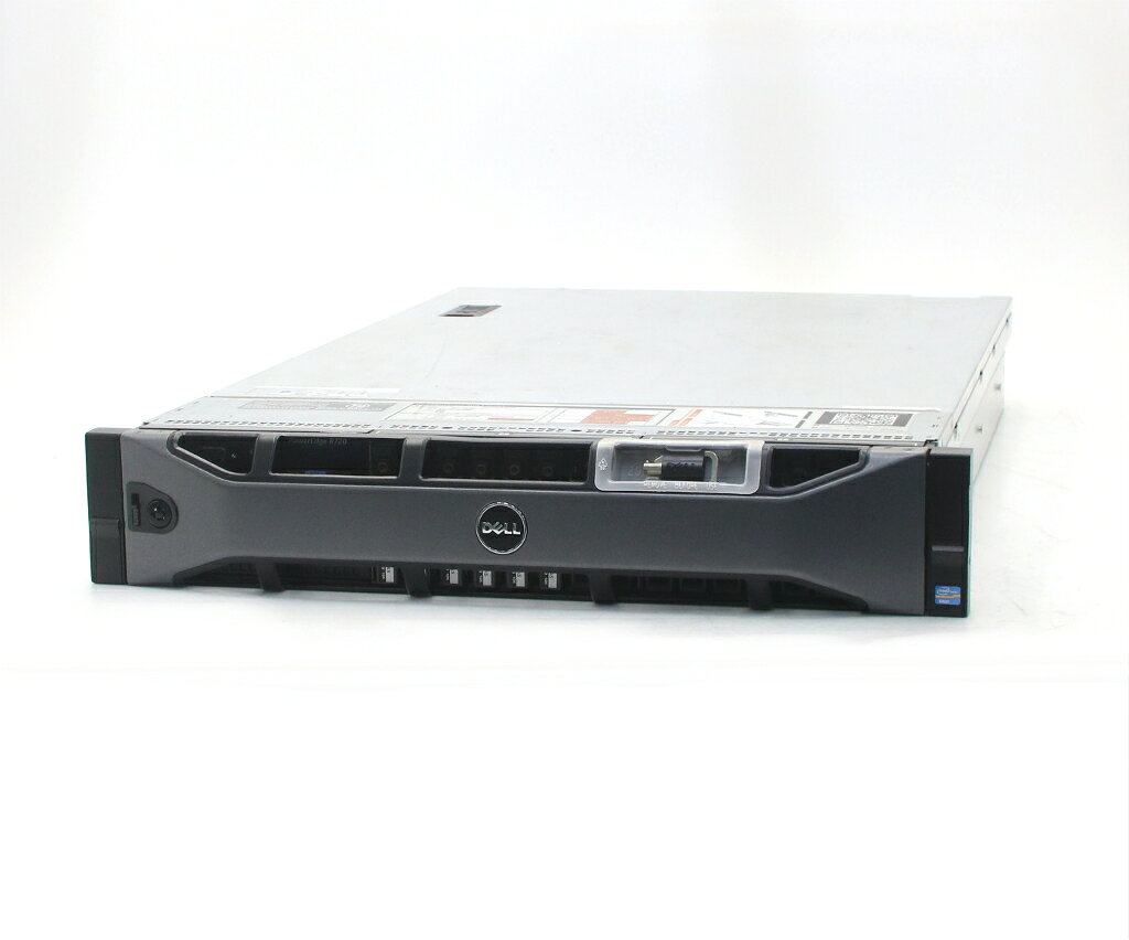 商品情報 No.557266560メーカーDELL商品名 型番・型名PowerEdge R720仕様■基本スペック　・CPU：Xeon E5-2630L 2GHz(6コア12スレッドx2基)　・メモリ：80GB(8GBx10枚)　・ストレージ：600GBx6台(SAS2.5インチ/6Gbps/RAID50構成)　・RAID：PERC H710P　・VGA：オンボード　・DRIVE：DVD-ROM　・その他機能：2ポートGbEカード　・AC：2基実装　・COA：なし　・OS：なし(※別途OSインストールが必要となります)状態・動作状況■動作：中古動作品外観■汚れ　・外装汚れ若干有り。■シール痕　・若干あり。■傷　・外装に使用に差し支えない擦り傷がございます。■その他　・中古品のため使用に差し支えない傷、汚れがある場合がございます。　・本体内外装は清掃しておりますが、多少の汚れが残っている可能性がございます。　・筐体に若干のキズあり附属品■付属品　・フロントマスク対応情報-備考　・750W電源2基搭載　・iDRAC7 Enterprise搭載　・簡易OSにて動作確認後HDD消去済み、OSは付属いたしておりませんご注意　・本商品は店頭等でも販売している為、稀に在庫切れの場合があります。　・その場合、代替品をご提案させていただきます。