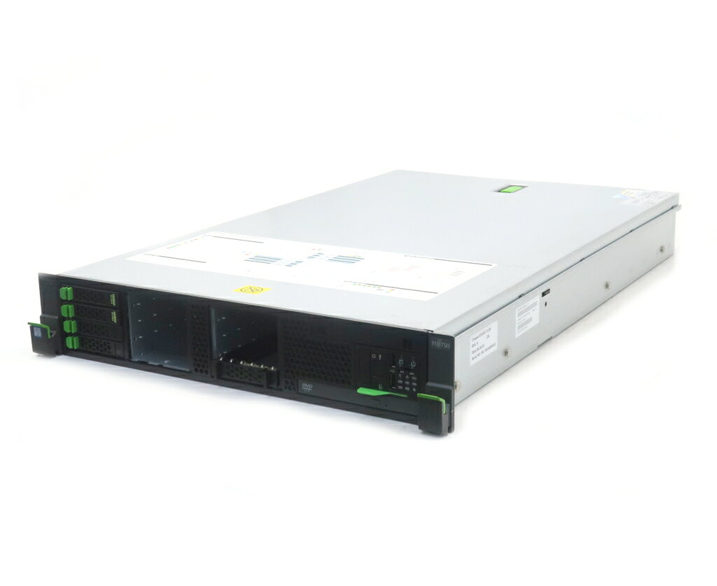 商品情報 No.546262679メーカー富士通商品名 型番・型名PRIMERGY RX2520 M1※PYR2521R2N仕様■基本スペック　・CPU：Xeon E5-2607 v2 2.40GHz(4コア4スレッドx1基)　・メモリ：24GB(4GBx6枚)　・ストレージ：300GBx2台(SAS2.5インチ/6Gbps/RAID1構成)　・RAID：RAID Ctrl SAS 6G 1GB(D3116C)　・VGA：オンボード　・DRIVE：DVD-ROM　・AC：2基実装　・COA：Svr 2012 R2 Std　・OS：なし(※別途OSインストールが必要となります)状態・動作状況■動作：中古動作品外観■汚れ　・外装汚れ若干有り。■シール痕　・若干あり。■傷　・外装に使用に差し支えない擦り傷がございます。■その他　・中古品のため使用に差し支えない傷、汚れがある場合がございます。　・本体内外装は清掃しておりますが、多少の汚れが残っている可能性がございます。　・筐体全体にキズあり附属品■特記欠品　・HDDマウンタ7個欠品対応情報-備考　・450W電源2基搭載　・空HDDマウンタ2個装着済　・OSライセンスシール貼付されておりますがOS欠品の為簡易OSにて動作確認後HDD消去済み、OSは付属いたしておりませんご注意　・本商品は店頭等でも販売している為、稀に在庫切れの場合があります。　・その場合、代替品をご提案させていただきます。