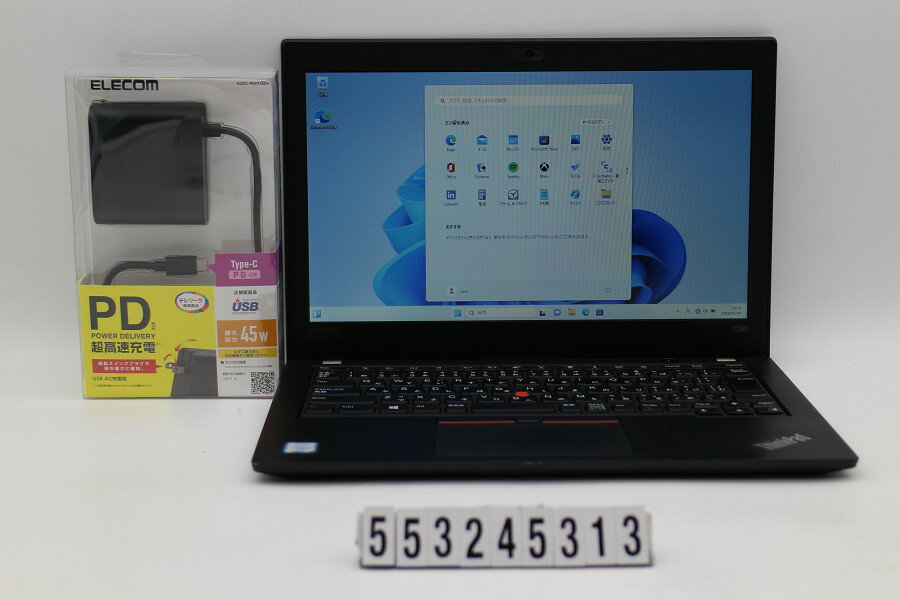 Lenovo ThinkPad X280 Core i5 8350U 1.7GHz/8GB/256GB(SSD)/12.5W/FWXGA(1366x768)/Win11【中古】【20..