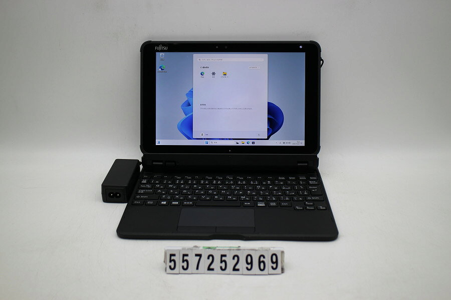 商品情報 No.557252969メーカー富士通商品名 型番・型名ARROWS Tab Q5010/DEG※FARQ25038Z仕様■基本スペック　・CPU：Celeron N4020 1.1GHz(2コア2スレッド)　・メモリ：4096MB(変更不可)　・HDD：128GB(eMMC)　・VGA：オンボード　・DRIVE：なし　・モニター：10.1インチワイドWUXGA(1920x1200) タッチパネルグレア液晶　・その他機能：無線LAN Bluetooth USB3.0 Webカメラ microSDスロット USB(Type-C) SIMスロット　・リカバリ：11 Pro 64bitリカバリ済(OS導入済)状態・動作状況■動作：中古動作品 ※液晶パネル面：確認した限り目立つ傷なし ※液晶表示：確認した限り黒シミあり ※バッテリ状態：充電駆動可能 ※バッテリは保証対象外となります。外観■汚れ　・外装汚れ若干有り。■シール痕　・若干あり。■傷　・外装に使用に差し支えない擦り傷がございます。■その他　・中古品のため使用に差し支えない傷、汚れがある場合がございます。　・本体内外装は清掃しておりますが、多少の汚れが残っている可能性がございます。　・全体摩耗あり　・キーボード特記事項：特記事項なし附属品■付属品(下記に記載の物以外は付属いたしません。また、写真に掲載の無い物は付属いたしません)　・ACアダプター スタイラスペン スリムキーボード対応情報-備考　・11 Pro 64bitリカバリ済(OS導入済)※リカバリ完了しておりますので、お届け後すぐにご利用頂けます。　・ペン先摩耗しています。ご注意　・PCコンフル秋葉原店店頭にも展示している関係上、ごく稀に展示中の破損や付属品の欠損等が発生する場合がございます。その際には、お店よりお客さまにご連絡させていただきます。　・その場合、代替品をご提案させていただきます。ご提案商品がご注文者様の要件に添いません場合はキャンセル対応させて頂きます。　・PCコンフル秋葉原店の在庫に関しましては、同時発送およびサイズによりますが同梱発送を対応させて頂けます。但し在庫が複数拠点の場合、同時発送がかないません。