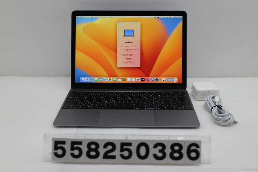 Apple MacBook Retina 12in 2017 A1534 スペースグレイ Core m3 7Y32 1.2GHz/8GB/256GB/12W/WQXGA(2304x1440) 画面キズあり【中古】【20260107】(2.0)