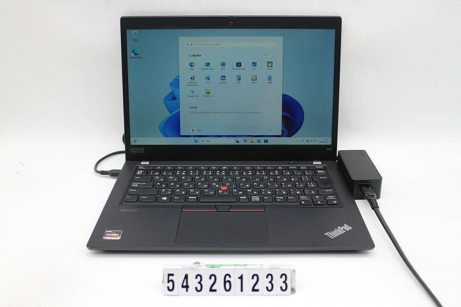 DELL - Lenovo ThinkPad X13 Gen1 Ryzen 3 PRO 4450U 2.5GHz/16GB/256GB(SSD)/13.3W/FHD(1920x1080)/Win11 画面キズあり【中古】【20260430】