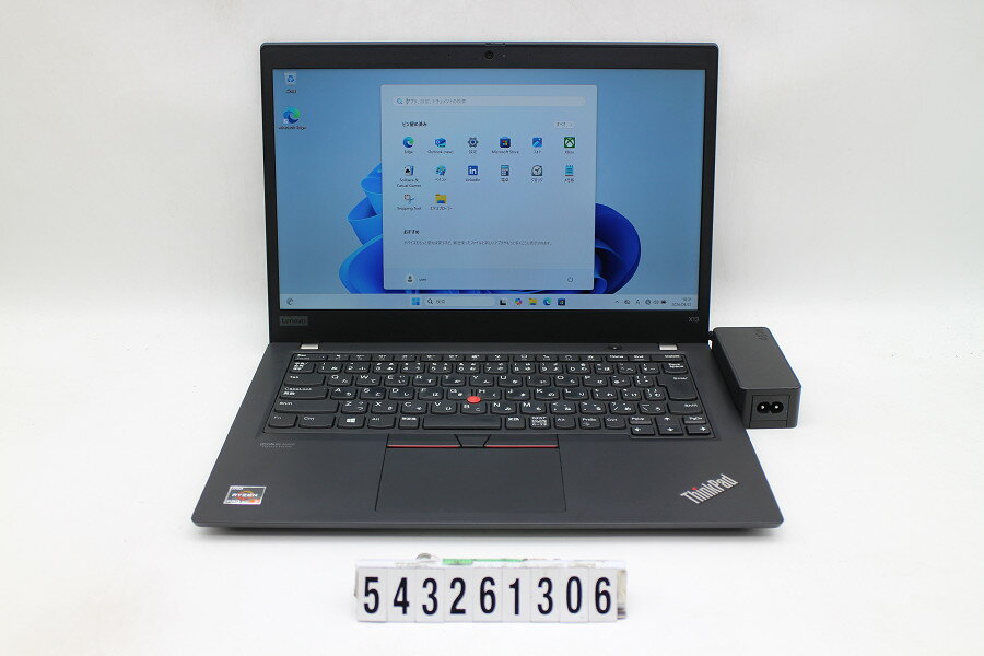 NEC - Lenovo ThinkPad X13 Gen1 Ryzen 3 PRO 4450U 2.5GHz/16GB/256GB(SSD)/13.3W/FHD(1920x1080)/Win11【中古】【20260430】