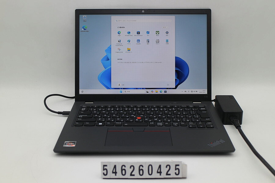 商品情報 No.546260425メーカーLenovo商品名 型番・型名ThinkPad L13 Gen4※21FQS25500仕様■基本スペック　・CPU：Ryzen 5 pro 7530U 2GHz(6コア12スレッド)　・メモリ：16384MB(変更不可)　・HDD：256GB(SSD)　・VGA：オンボード　・DRIVE：なし　・モニター：13.3インチワイドWUXGA(1920x1200)　・その他機能：無線LAN Bluetooth USB3.0 HDMI Webカメラ USB(Type-C) SIMスロット バックライト付キーボード　・リカバリ：11 Pro 64bitリカバリ済(OS導入済)状態・動作状況■動作：中古動作品 ※液晶パネル面：確認した限り目立つ傷なし ※液晶表示：確認した限り目立つ表示不良なし ※バッテリ状態：充電駆動可能 ※バッテリは保証対象外となります。外観■汚れ　・外装汚れ若干有り。■シール痕　・若干あり。■傷　・外装に使用に差し支えない擦り傷がございます。■その他　・中古品のため使用に差し支えない傷、汚れがある場合がございます。　・本体内外装は清掃しておりますが、多少の汚れが残っている可能性がございます。　・全体摩耗 底面擦り傷 パームレスト摩耗あり　・キーボード特記事項：特記事項なし附属品■付属品(下記に記載の物以外は付属いたしません。また、写真に掲載の無い物は付属いたしません)　・ACアダプター対応情報-備考　・11 Pro 64bitリカバリ済(OS導入済)※リカバリ完了しておりますので、お届け後すぐにご利用頂けます。ご注意　・掲載中の商品について、一部の在庫は各地方のPCコンフル店頭でも展示、販売しています。　・搭載されたSSDやバッテリー等に関して、お問い合わせによる追加の状態確認(健康状態や残量等)は誠に申し訳ありませんが対応いたしておりません。　・店頭で展示している関係上、ごく稀に展示中の破損や付属品の欠損等が発生する場合がございます。その際には、当店よりお客さまにご連絡させていただきます。　・その場合、代替品をご提案させていただきます。ご提案商品がご注文者様の要件に添いません場合はキャンセル対応させて頂きます。　・PCコンフルの在庫に関しましては、同時発送およびサイズによりますが同梱発送を対応させて頂けます。但し在庫が複数拠点の場合、対応がかないません。