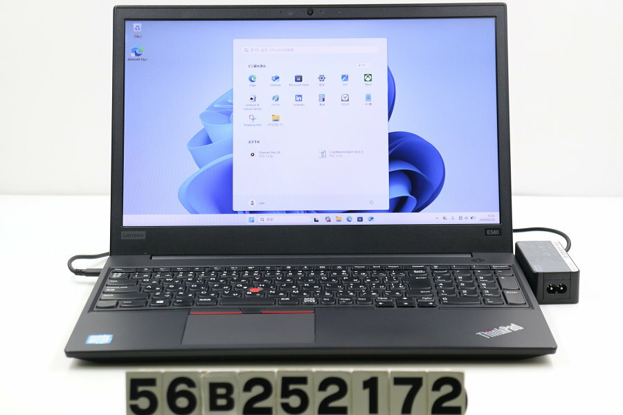 Lenovo ThinkPad E580 Core i5 8250U 1.6GHz/8GB/256GB(SSD)/15.6W/FHD(1920x1080)/Win11【中古】【20260226】
