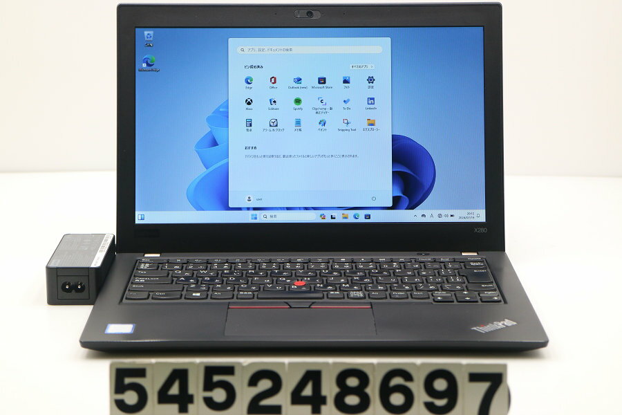 Lenovo ThinkPad X280 Core i3 8130U 2.2GHz/8GB/256GB(SSD)/12.5W/FWXGA(1366x768)/Win11【中古】【20240723】