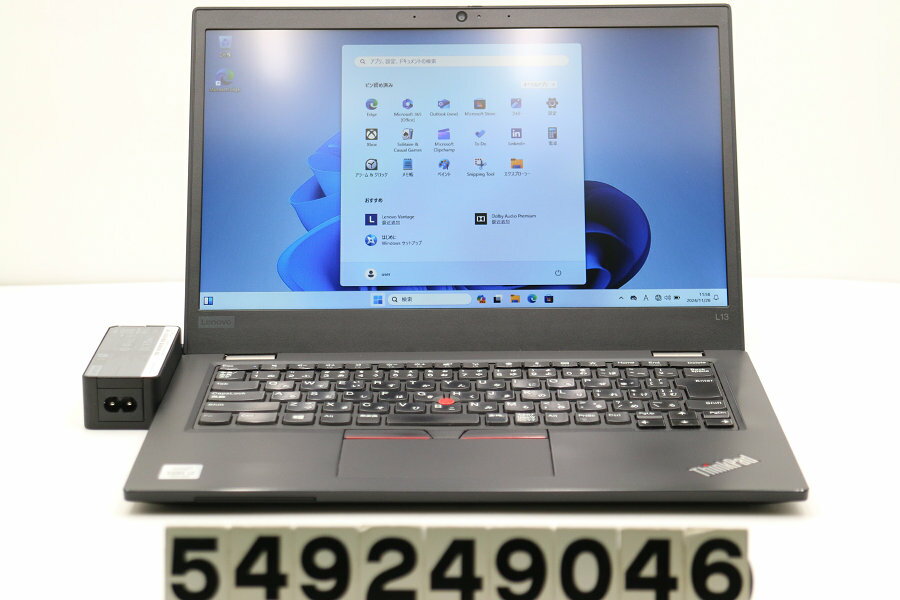 Lenovo ThinkPad L13 Core i3 10110U 2.1GHz/4GB/256GB(SSD)/13.3W/FWXGA(1366x768)/Win11【中古】【20241204】