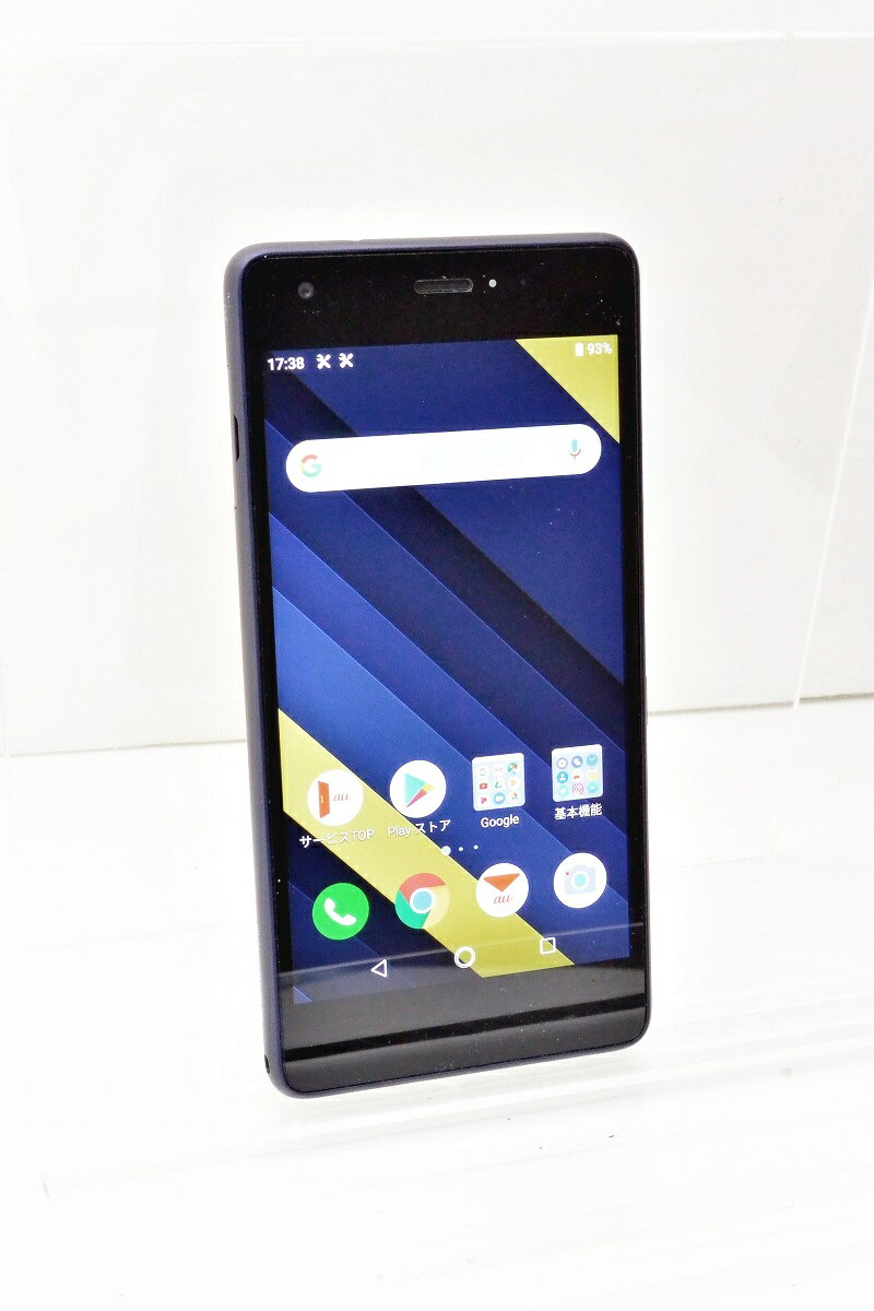 白ロム SIMフリー au SIMロック解除済 京セラ Qua phone QZ 32GB Android9 インディゴ KYV44 初期化済 【m005338】 【中古】【K20200908】