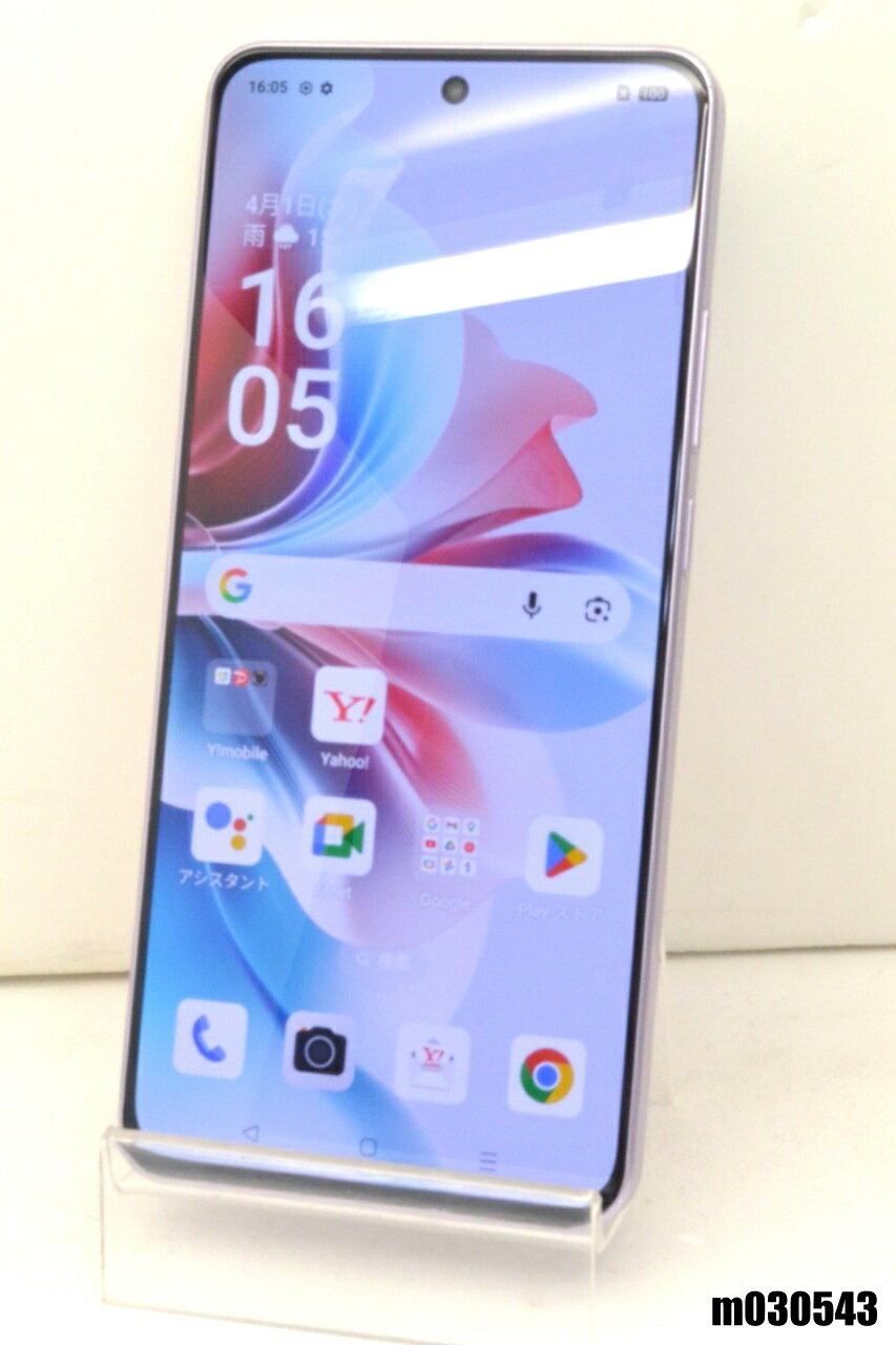 Rakuten - 白ロム Y!mobile SIMフリー OPPO Reno11 A 128GB Android15 コーラルパープル A401OP 初期化済 【m030543】【中古】【K20260401】