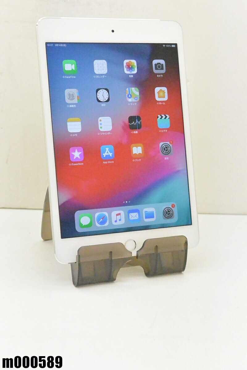白ロム au Apple iPad mini 4+Cellular 16GB iOS12.1.1 Silver MK702J/A 初期化済 【m000589】 【中古】【K20190316】