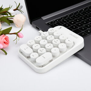 テンキー ワイヤレステンキー　かわいい　テンキー　タイプライター　ワイヤレスで持ち運びに便利！「NumLock」キーが付き　経理　会計　人事　総務　エクセル　決算　USBレシーバー付き 18キー　軽量 コンパクト 小型