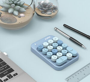 テンキー ワイヤレステンキー　かわいい　テンキー　タイプライター　ワイヤレスで持ち運びに便利！「NumLock」キーが付き　経理　会計　人事　総務　エクセル　決算　USBレシーバー付き 18キー　軽量 コンパクト 小型