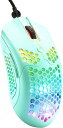 LexonTech ゲーミングマウス 65g 軽量マウス UPDATE技術 RGBライト 有線 プログラマブルドライバー 12000DPI 7鍵 6段調節可能 ハニカムデザイン Pixart Paw3325 (green)