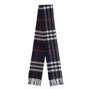 バーバリーBURBERRY MEN MUFFLER メンズマフラー 8076582 A1222 NAVY【並行輸入品】【新古品・未使用品】