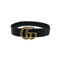 グッチ GUCCI GGマーモントシャイニーバックル レザーベルト 406831 0YA0G 1000【並行輸入品】【新古品・未使用品】
