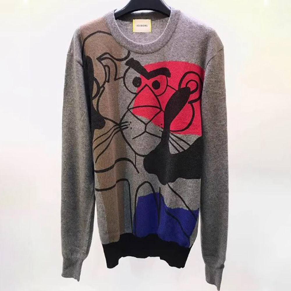 HISTORY ICEBERG 90svintage長袖ニット刺繍セーター 1990s Vintage ICEBERG HISTORY Sweater Tomato Ketchup Size L