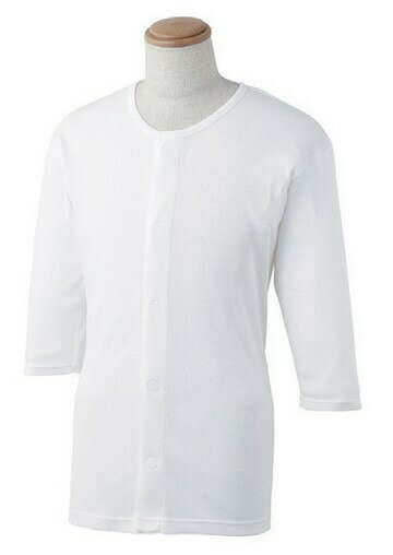 ＼BLACKFRIDAY★先着クーポン／【川本産業】ウィズエール ワンタッチ 肌着 前開き 八分袖 紳士用 039-12..