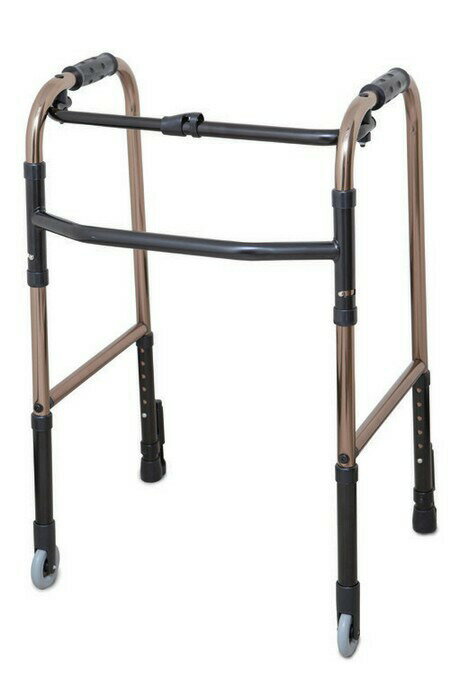 【送料無料】【メーカー直送品】【アクションジャパン】キャスターR付 折りたたみ式歩行器 ブロンズ C2021R-BR 663016