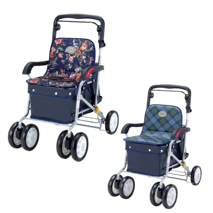 ＼スタートダッシュクーポン／【送料無料】【マキテック】 ノーブル（アルミ） シルバーカー シルバーカート 座れる おしゃれ 介護カート ショッピングカー 介護 おしゃれ 女性 男性 お出かけ 旅行 高齢者 老人 散歩 384007