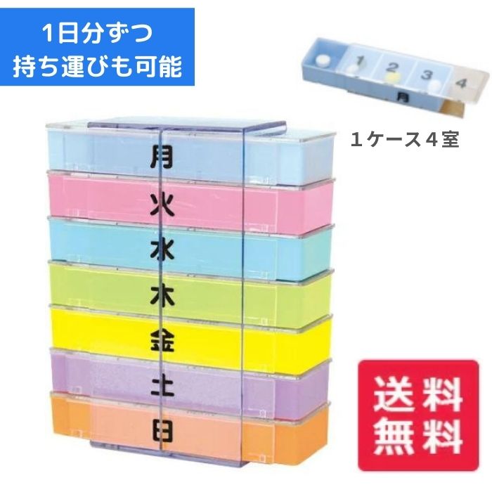 ＼17日23：59まで先着クーポン／【送料無料 あす楽15時】テイコブ 薬入れ1週間用 MC01 お薬ケース くすり 錠剤 タブレット飲み忘れ防止 持ち運び 便利 安心 306358