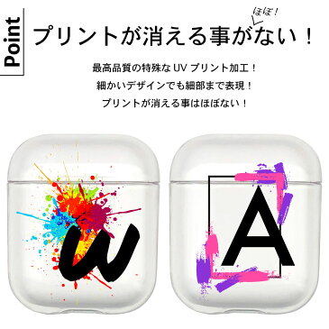 AirPods AirPods2 ケース カラビナ付き 【メール便 送料無料】 名入れ対応 イニシャル ケース カバー エアポッツプロ airpodspro ハードケース クリアケース ケース エアポッツカバー イヤホン apple プレゼント ギフト 韓国 かわいい 衝撃吸収