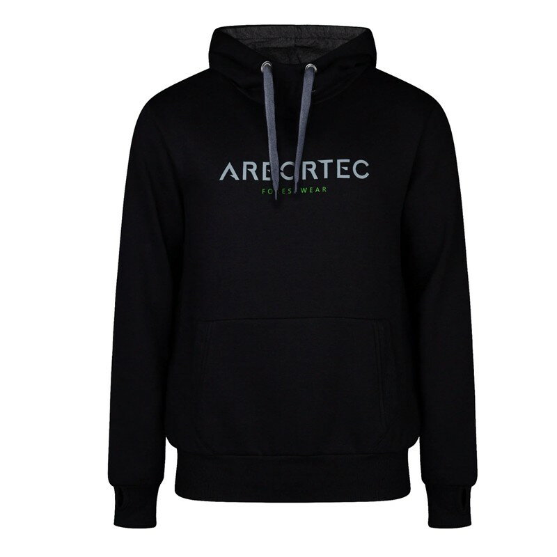 AT5015 - Hoodie LTL High-Neck Black - スタイル、機能性、そして環境に配慮したデザインが完璧に融合した、Arbortec Signature プルオーバーパーカーをご紹介します。 このプルオーバーパーカーは、洗練されたシンプルなデザインで、黒とグレーの配色がどんな服装にもマッチします。 フロントには Arbortec のロゴ、バックには「Live the Tree Life」のロゴがあしらわれています。 Arbortec Signature プルオーバーパーカーの魅力は、見た目だけではありません。 アウトドアの頼れる相棒としてデザインされています。 ジッパー付きの大きなフロントポケットは、持ち物を安全に、そして塵から守り、安心して作業に集中できます。 袖口の親指ループは、手を伸ばした際にずり上がるのを防ぎ、ぴったりと快適なフィット感を提供します。 動きを妨げられることなく、自由に快適に過ごせます。 Arbortec Signature プルオーバーパーカーを身に着けて、木々と大自然への情熱を誇りを持って表現しましょう。 高所に登るときも、森をハイキングするときも、あるいはキャンプファイヤーでくつろぐだけでも、このパーカーは暖かくスタイリッシュで、冒険への準備万端です。 自然の美しさを称え、スタイリッシュに「Live the Tree Life（木々に囲まれた暮らし）」を楽しみましょう。