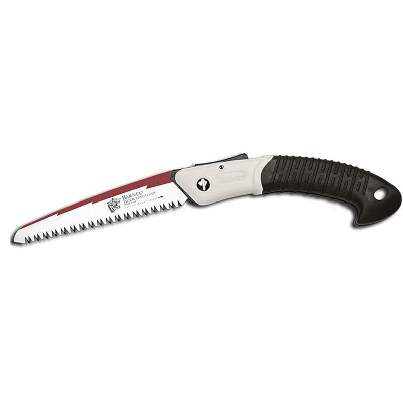 Barnel P210 6" Tri Edged Folding Saw with Impulse Hardened Teeth 　高性能ガーデニングツールです。熱可塑性ラバーハンドル、滑り止めグリップ付き。 ■仕様 熱可塑性ゴム サムライソードスチール合金刃径：4インチ（100mm）ブレードの長さ: 6" (150mm)全長: 13 1/2" (34.5cm)重量: 6.2 オンス (175g) ※本商品は海外パッケージです、日本語表記がございませんので予めご了承下さい。 ※無くなり次第終了となります。再入荷はございません。